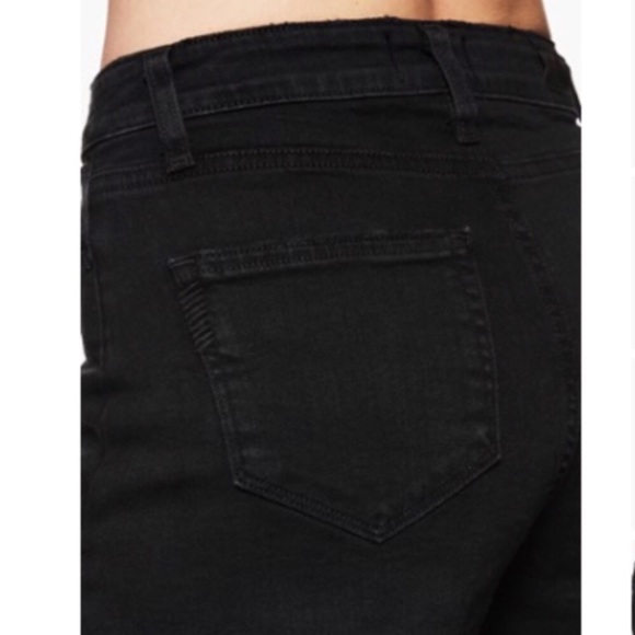 NWOT [PAIGE] High Waisted Black Denim Shorts - Picture 5 of 7